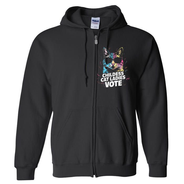 Childless Cat Ladies Vote Full Zip Hoodie