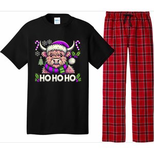 Christmas Cow Lover Santa Hat Cows Christmas Ho Ho Ho Gift Pajama Set