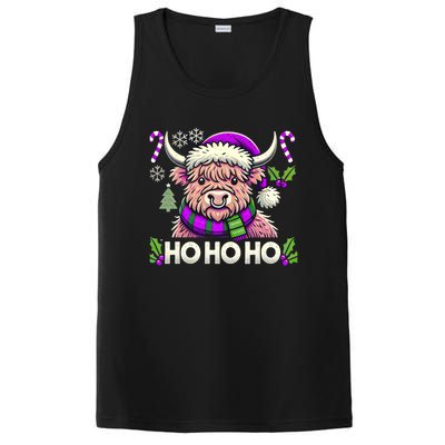 Christmas Cow Lover Santa Hat Cows Christmas Ho Ho Ho Gift PosiCharge Competitor Tank