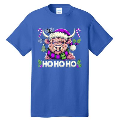 Christmas Cow Lover Santa Hat Cows Christmas Ho Ho Ho Gift Tall T-Shirt