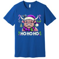 Christmas Cow Lover Santa Hat Cows Christmas Ho Ho Ho Gift Premium T-Shirt