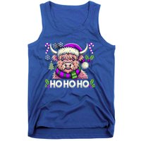 Christmas Cow Lover Santa Hat Cows Christmas Ho Ho Ho Gift Tank Top