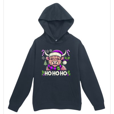 Christmas Cow Lover Santa Hat Cows Christmas Ho Ho Ho Gift Urban Pullover Hoodie