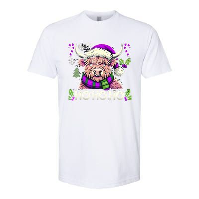 Christmas Cow Lover Santa Hat Cows Christmas Ho Ho Ho Gift Softstyle CVC T-Shirt