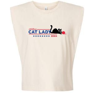 Childless Cat Lady Voting Election 2024 Usa Garment-Dyed Women's Muscle Tee