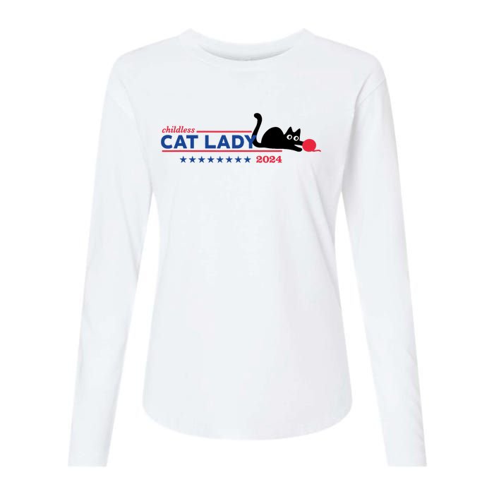 Childless Cat Lady Voting Election 2024 Usa Womens Cotton Relaxed Long Sleeve T-Shirt