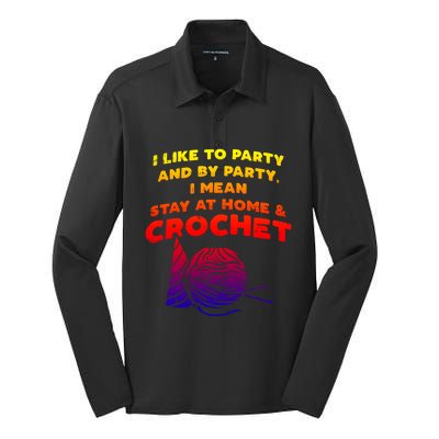 Crocheting Crochet Lover Crochet Yarn Crochet Cool Gift Silk Touch Performance Long Sleeve Polo