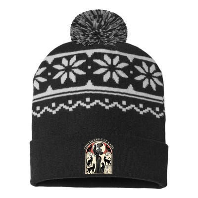 Childless Cat Ladies Cat Karma Retro Funny USA-Made Snowflake Beanie