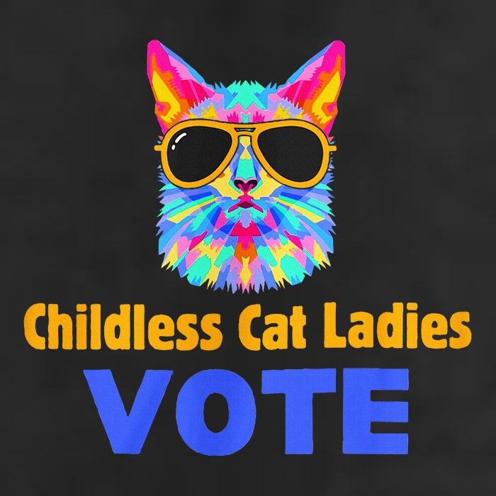 Childless Cat Ladies Vote Blue 7 Panel Mesh Trucker Snapback Hat