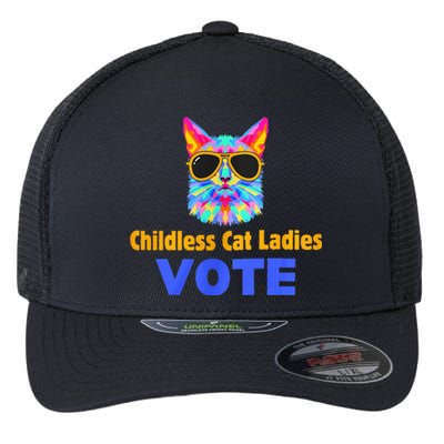 Childless Cat Ladies Vote Blue Flexfit Unipanel Trucker Cap