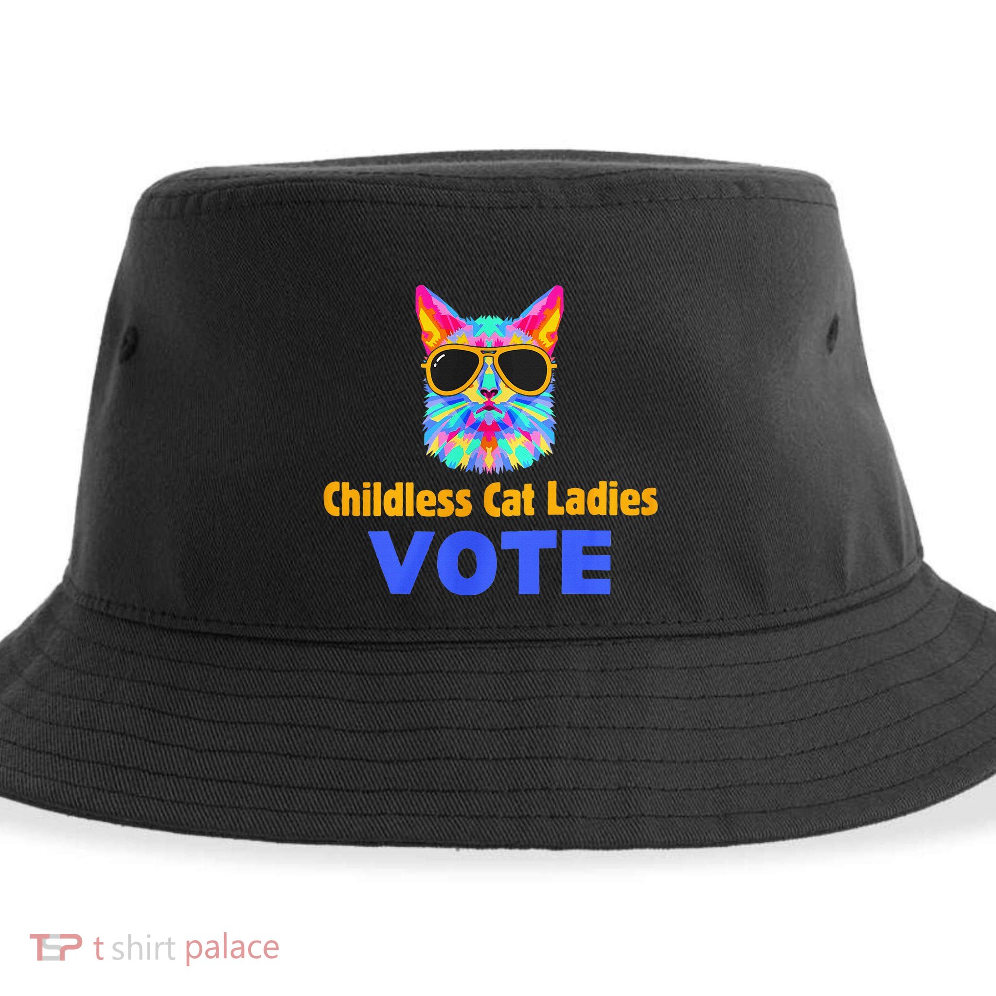 Childless Cat Ladies Vote Blue Sustainable Bucket Hat