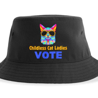 Childless Cat Ladies Vote Blue Sustainable Bucket Hat