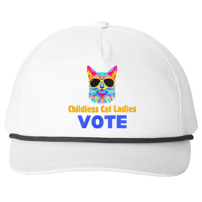 Childless Cat Ladies Vote Blue Snapback Five-Panel Rope Hat