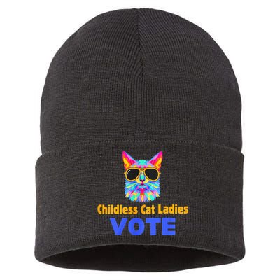 Childless Cat Ladies Vote Blue Sustainable Knit Beanie