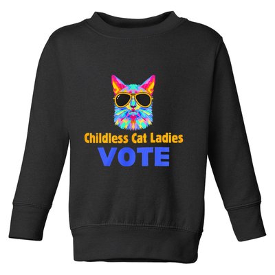 Childless Cat Ladies Vote Blue Toddler Sweatshirt
