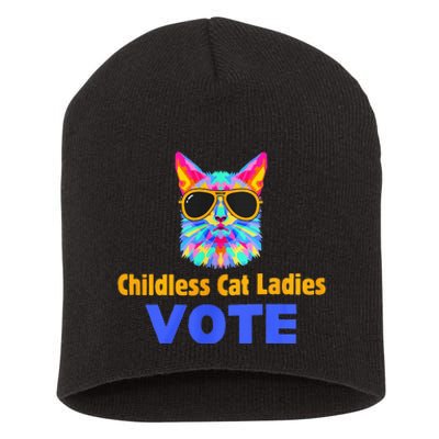 Childless Cat Ladies Vote Blue Short Acrylic Beanie