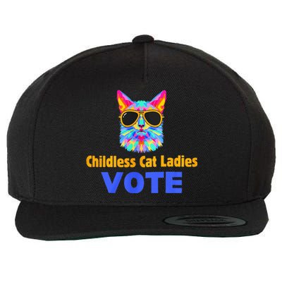 Childless Cat Ladies Vote Blue Wool Snapback Cap