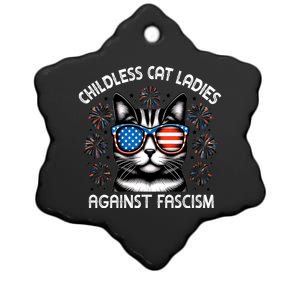 Childless Cat Ladies Against Fascism  Vote For Kamala Ceramic Star Ornament