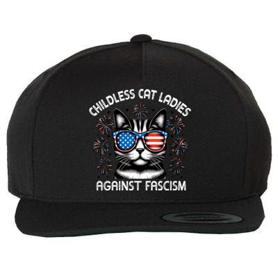 Childless Cat Ladies Against Fascism  Vote For Kamala Wool Snapback Cap