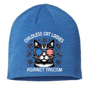 Childless Cat Ladies Against Fascism  Vote For Kamala Sustainable Beanie