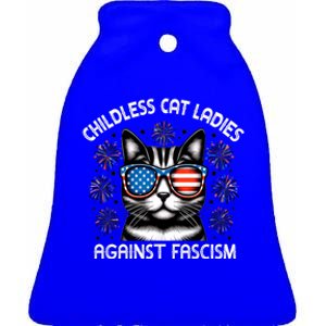 Childless Cat Ladies Against Fascism  Vote For Kamala Ceramic Bell Ornament