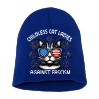 Childless Cat Ladies Against Fascism  Vote For Kamala Short Acrylic Beanie