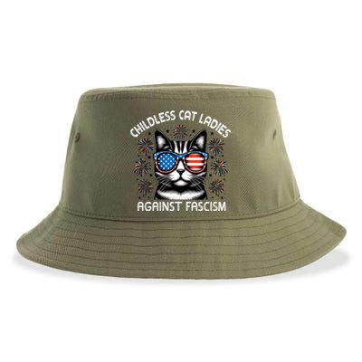 Childless Cat Ladies Against Fascism  Vote For Kamala Sustainable Bucket Hat