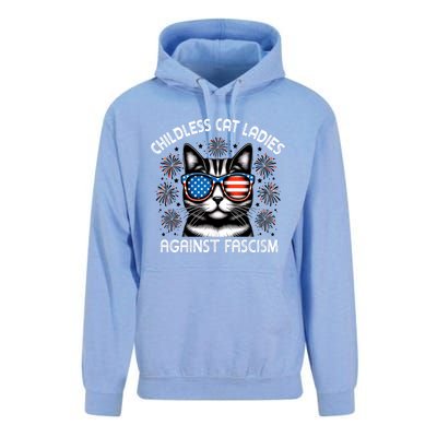 Childless Cat Ladies Against Fascism  Vote For Kamala Unisex Surf Hoodie