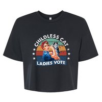 Childless Cat Ladies Vote Rosie The Riveter Vintage Bella+Canvas Jersey Crop Tee