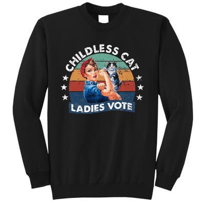 Childless Cat Ladies Vote Rosie The Riveter Vintage Sweatshirt