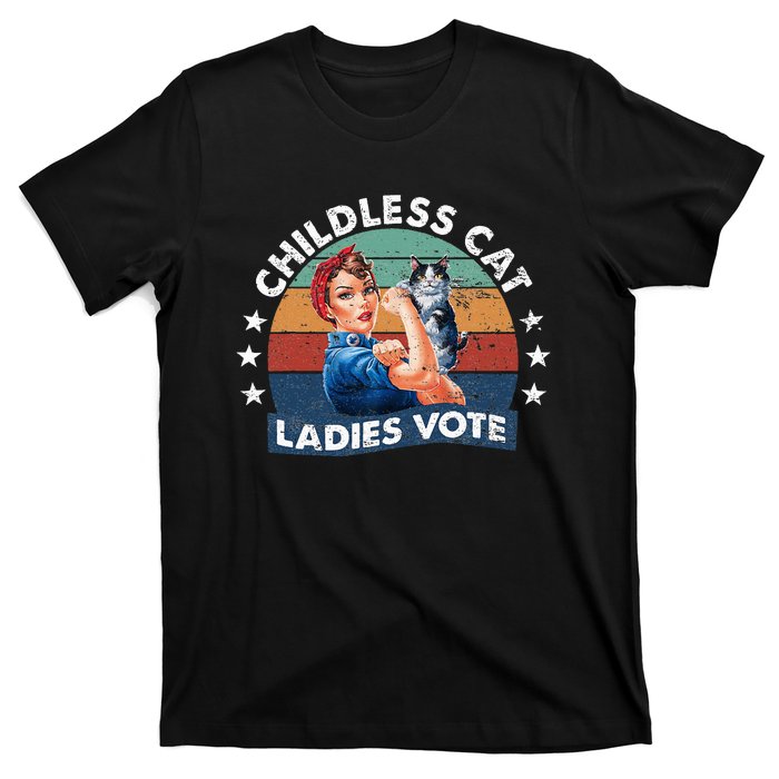 Childless Cat Ladies Vote Rosie The Riveter Vintage T-Shirt