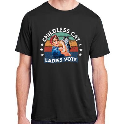 Childless Cat Ladies Vote Rosie The Riveter Vintage Adult ChromaSoft Performance T-Shirt