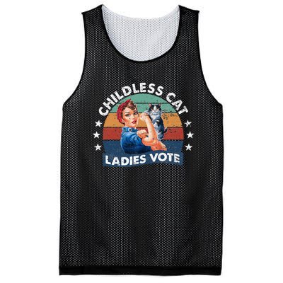 Childless Cat Ladies Vote Rosie The Riveter Vintage Mesh Reversible Basketball Jersey Tank