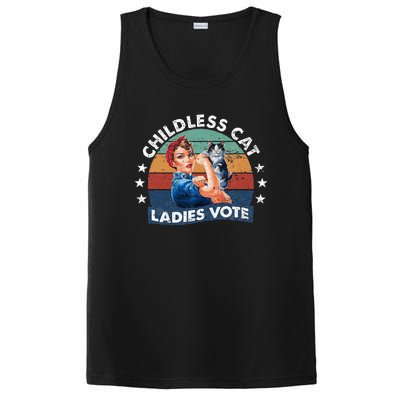 Childless Cat Ladies Vote Rosie The Riveter Vintage PosiCharge Competitor Tank