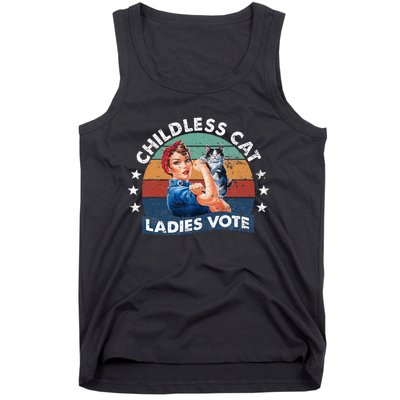 Childless Cat Ladies Vote Rosie The Riveter Vintage Tank Top