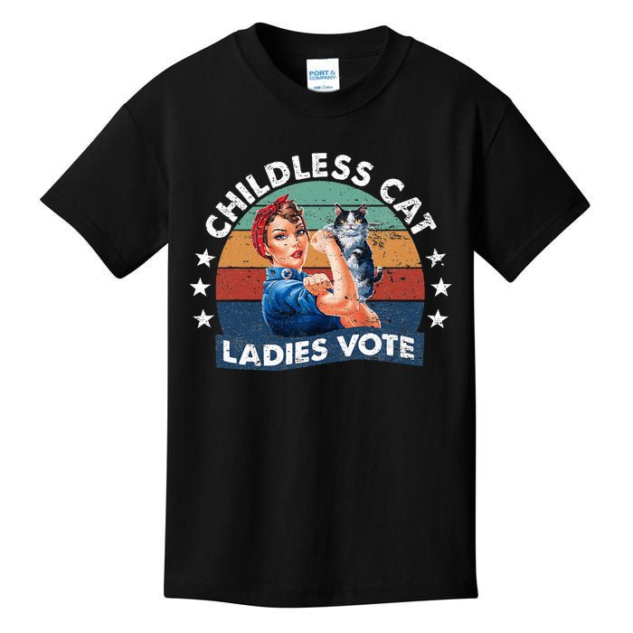 Childless Cat Ladies Vote Rosie The Riveter Vintage Kids T-Shirt