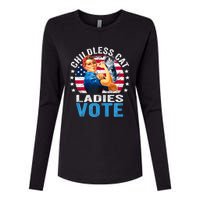 Childless Cat Ladies Vote Funny Vintage Rosie The Riveter Womens Cotton Relaxed Long Sleeve T-Shirt