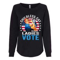 Childless Cat Ladies Vote Funny Vintage Rosie The Riveter Womens California Wash Sweatshirt