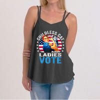 Childless Cat Ladies Vote Funny Vintage Rosie The Riveter Women's Strappy Tank