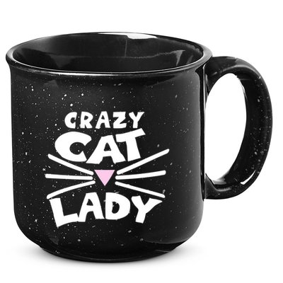 Crazy Cat Lady Long Funny Gift Cute Cat Gift 15oz Campfire Ceramic Mug