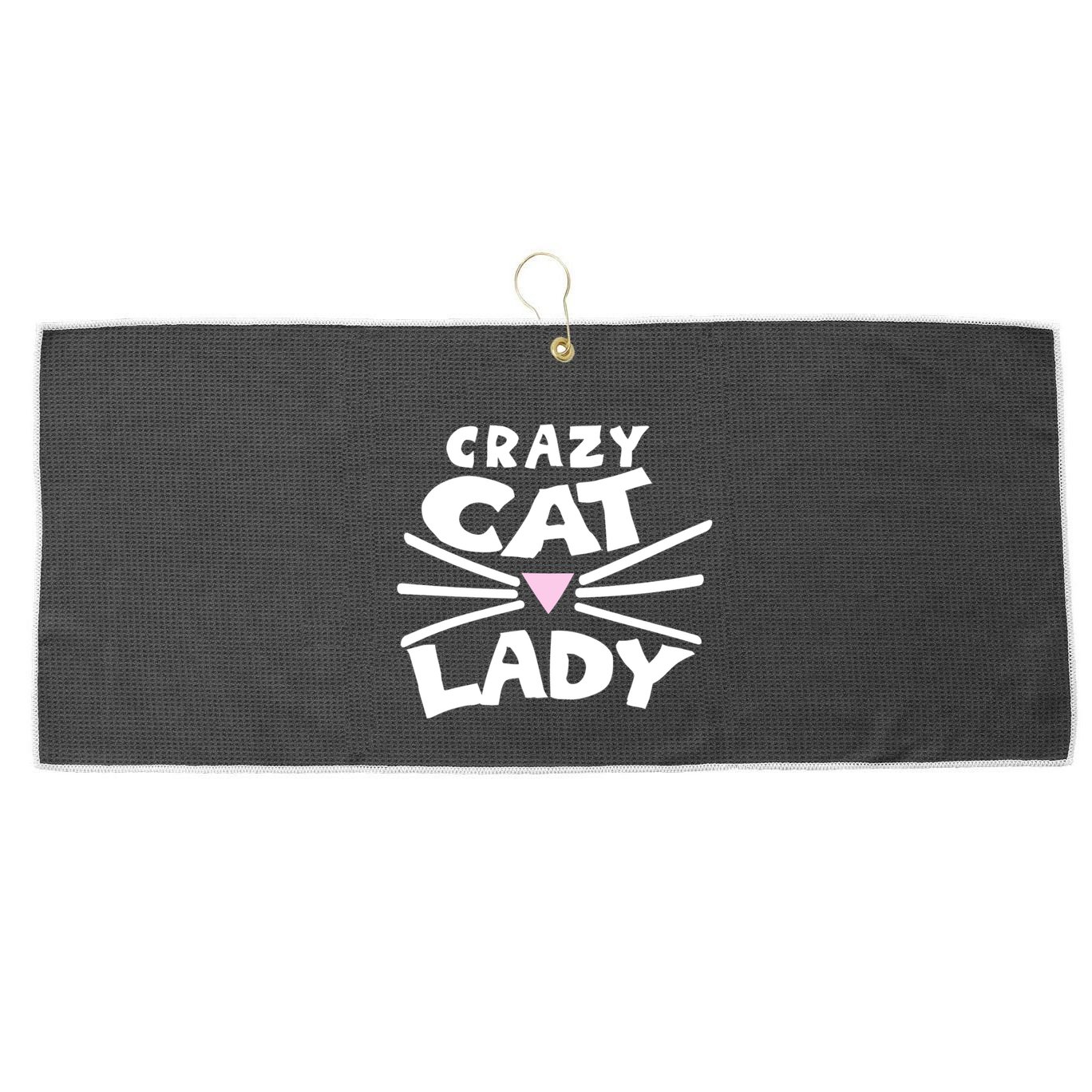 Crazy Cat Lady Long Funny Gift Cute Cat Gift Large Microfiber Waffle Golf Towel