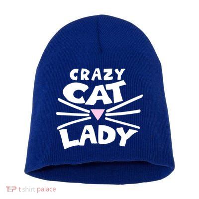 Crazy Cat Lady Long Funny Gift Cute Cat Gift Short Acrylic Beanie