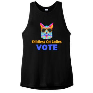 Childless Cat Ladies Vote Blue Ladies PosiCharge Tri-Blend Wicking Tank