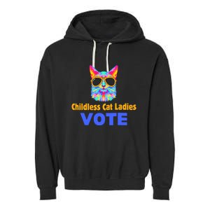 Childless Cat Ladies Vote Blue Garment-Dyed Fleece Hoodie