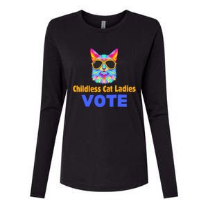 Childless Cat Ladies Vote Blue Womens Cotton Relaxed Long Sleeve T-Shirt