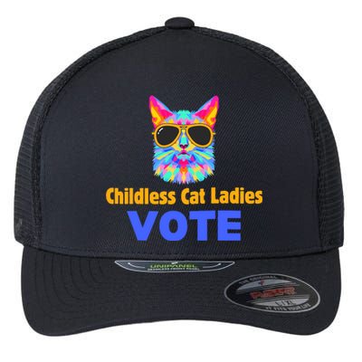 Childless Cat Ladies Vote Blue Flexfit Unipanel Trucker Cap