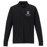 Childless Cat Ladies Vote Blue Performance Long Sleeve Polo