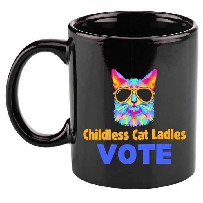 Childless Cat Ladies Vote Blue 11oz C Handle Ceramic Mug