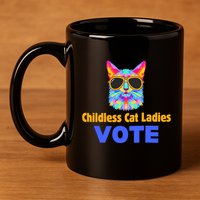 Childless Cat Ladies Vote Blue 11oz C Handle Ceramic Mug