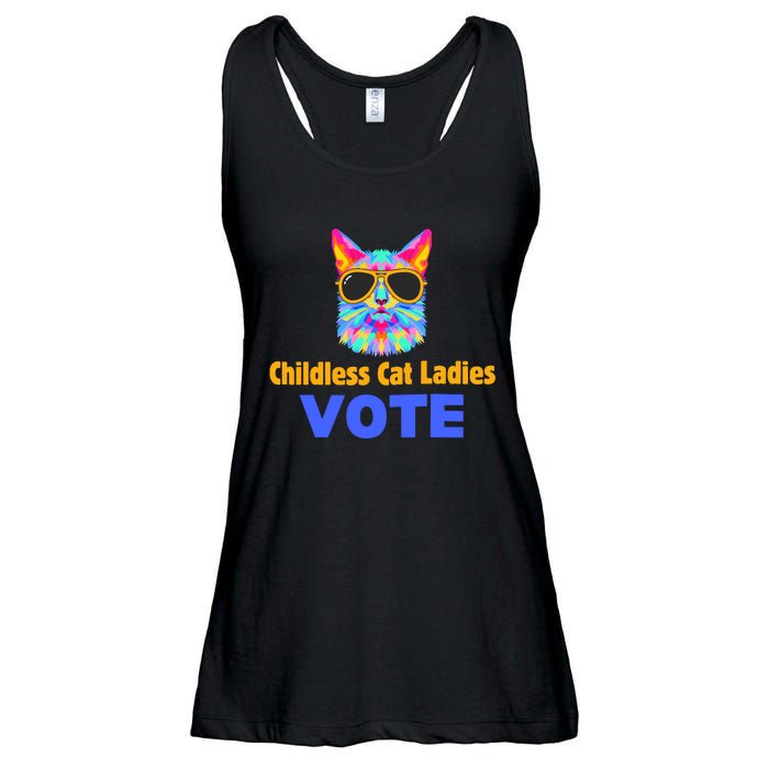 Childless Cat Ladies Vote Blue Ladies Essential Flowy Tank